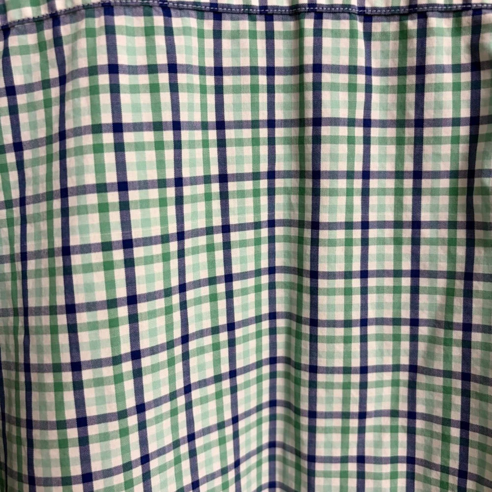 Polo Ralph Lauren Button Down Shirt Medium Green Blue Plaid Westerton Cotton